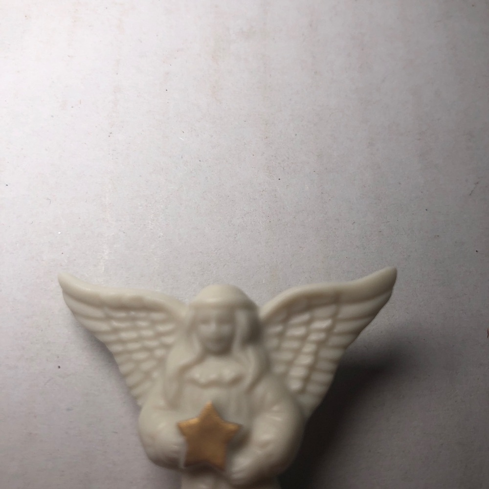 Vintage Signed Lenox Angel Wing Star Off White Gold Tone Christian Brooch Pin - Picture 5 of 8